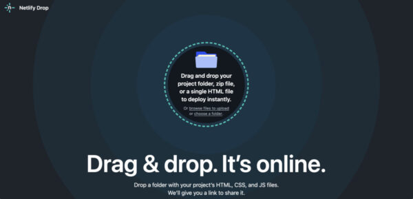 로컬 폴더를 드래그 앤 드롭하는 것만으로 배포가 완료되는 Netlify Drop